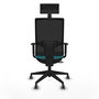 Piqueras y Crespo Chaise de Bureau Horna Turquoise et Noir