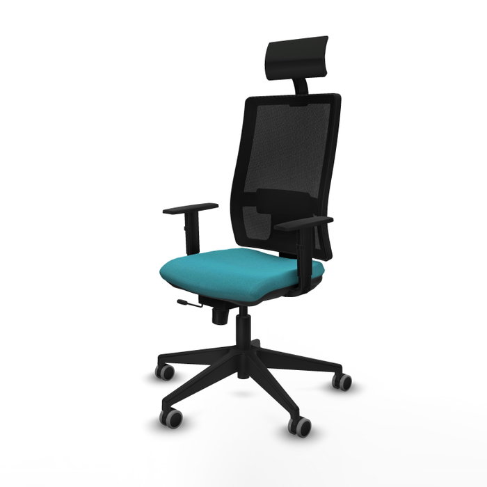 Piqueras y Crespo Chaise de Bureau Horna Turquoise et Noir