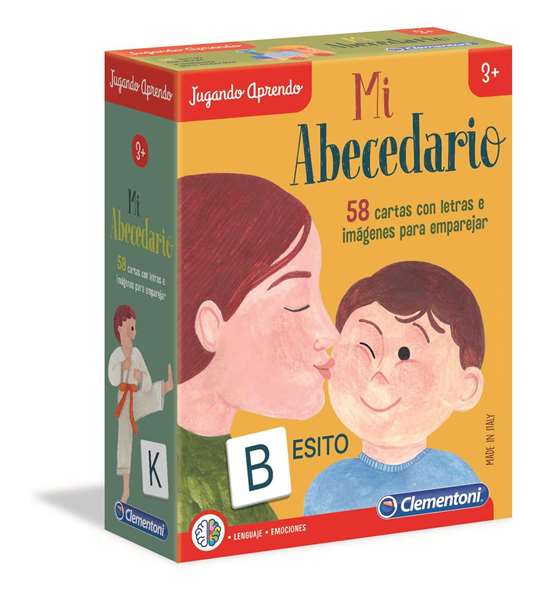 Clementoni - Juego primer alfabeto - 26 puzzles d'encastrement pour apprendre les lettres et les mots - Jeu éducatif en espagnol - À partir de 3 ans