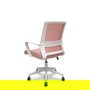 Chaise Ergo535 Mécanisme d'inclinaison tissu Rose Structure polyamide blanc Accoudoirs fixes Sans appui-tête Roulettes en nylon 50 mm