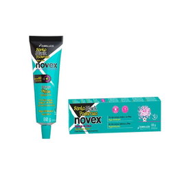Novex Recarga Santo Black Poderoso - Masque capillaire rechargé à l'huile de baobab 80g - Contrôle du frisé et brillance - Sans parabènes, sulfates, silicones