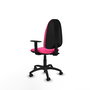 Chaise Algarra Contact permament de base Cuir écologique Rose Structure polyamide noire Accoudoir 1D Sans appui-tête Roulettes autofreinées
