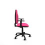 Chaise Algarra Contact permament de base Cuir écologique Rose Structure polyamide noire Accoudoir 1D Sans appui-tête Roulettes autofreinées