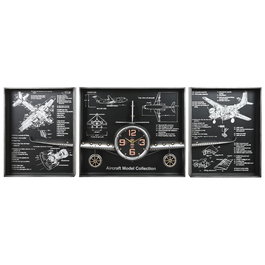 Horloge Murale Home ESPRIT Doré Argenté Métal Avion Vintage 175 x 21 x 64 cm