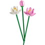 Lego Fleurs de Lotus 40647 - Set de Construction avec 3 Lotus Roses et Blancs, Hauteur 30cm, Idée Cadeau