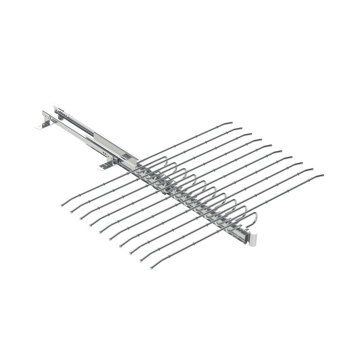 Herrajes ALK Cintrier Double Extensible Série Optima 9037.36 - 20 Pantalons - Acier Chromé - Pour Placard