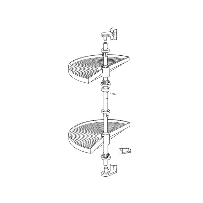Emuca jeu de plateaux rotatifs Shelvo 1/2 lune, pour module de 800mm, plastique et aluminium, blanc Emuca jeu de plateaux rotatifs Shelvo 1/2 lune, pour module de 800mm, plastique et aluminium, blanc