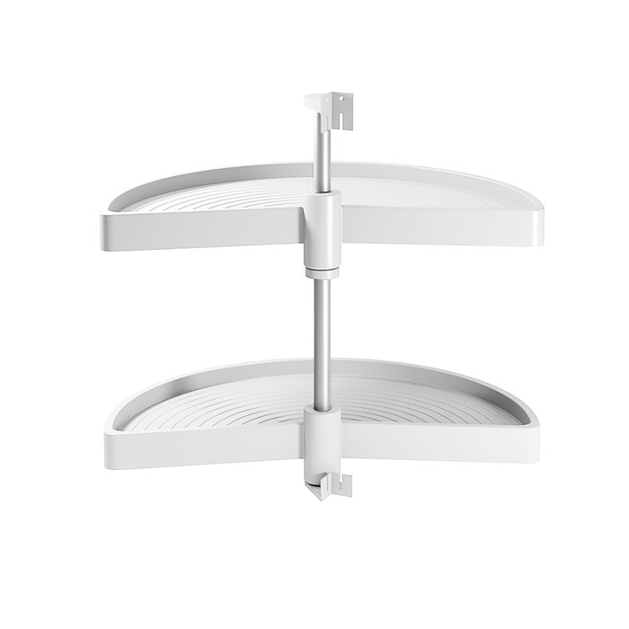 Emuca jeu de plateaux rotatifs Shelvo 1/2 lune, pour module de 800mm, plastique et aluminium, blanc Emuca jeu de plateaux rotatifs Shelvo 1/2 lune, pour module de 800mm, plastique et aluminium, blanc