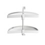 Emuca jeu de plateaux rotatifs Shelvo 1/2 lune, pour module de 800mm, plastique et aluminium, blanc