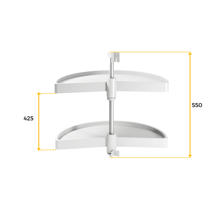 Emuca jeu de plateaux rotatifs Shelvo 1/2 lune, pour module de 800mm, plastique et aluminium, blanc Emuca jeu de plateaux rotatifs Shelvo 1/2 lune, pour module de 800mm, plastique et aluminium, blanc