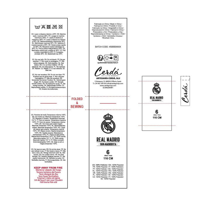 Peignoir pour Enfants Real Madrid C.F. Bleu S Peignoir pour Enfants Real Madrid C.F. Bleu S