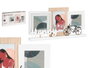 Giftdecor Porte-photos triple Happy 40x21x6 cm MDF blanc et marron (Set de 6)