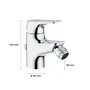 GROHE Start Flow Mitigeur Monocommande pour Bidet, Chrome, Hauteur sous Bec 46 mm, Mousseur EcoJoy 5 l/min, Économie d'Eau