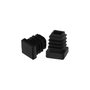 WOLFPACK LINEA PROFESIONAL Embouts intérieurs carrés en plastique Noir 20x20 mm, sac de 200 unités