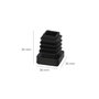 WOLFPACK LINEA PROFESIONAL Embouts intérieurs carrés en plastique Noir 20x20 mm, sac de 200 unités