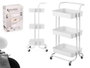Kinvara Chariot de Rangement Plastique Blanc 3 Étagères 43x16x32 cm