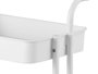 Kinvara Chariot de Rangement Plastique Blanc 3 Étagères 43x16x32 cm