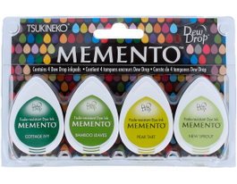 Tsukineko Set de 4 tampons encreurs goutte MEMENTO invernadero