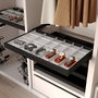 Emuca Kit de organiser de cadre de tiroir et de glissière avec fermeture souple pour armoire, réglable, module 600mm, Noir texturé et Gris pierre