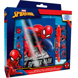 Marvel Carnet Journal + Stylo Magique Spiderman Taille 23x22x3cm