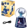 Lexibook Enceinte Bluetooth Design Décoratif Boule à Neige Stitch - Disney - Haut-Parleur Intégré Boîte à Musique - Batterie Rechargeable USB-C - Bleu
