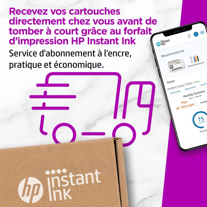 HP ENVY Inspire 7920e - Imprimante tout-en-un sans fil, impression copie numérisation, haute qualité photo, compatible HP+