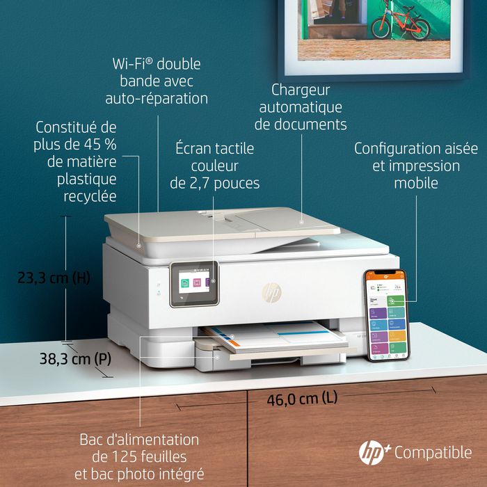 HP ENVY Inspire 7920e - Imprimante tout-en-un sans fil, impression copie numérisation, haute qualité photo, compatible HP+