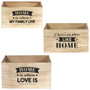 Home Deco Factory Jeu de 3 boîtes en bois Home