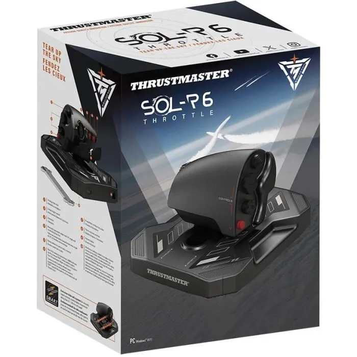 Thrustmaster Manette des gaz Sol-R 6 THROTTLE avec système SMART, mouvement fluide et précis, compatible Windows 10/11