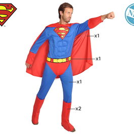 Déguisement Superman Adulte Taille XL - Costume Homme Noir pour Fête et Carnaval