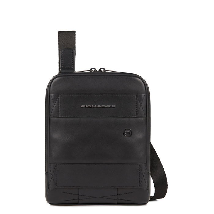 Piquadro Obidos Sac Bandoulière en Cuir Noir pour Hommes 17 x 22 x 5 cm Piquadro Obidos Sac Bandoulière en Cuir Noir pour Hommes 17 x 22 x 5 cm