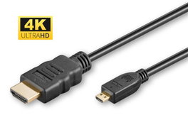 MicroConnect Câble HDMI 2.0 A vers HDMI Micro D haute vitesse avec Ethernet, 2m