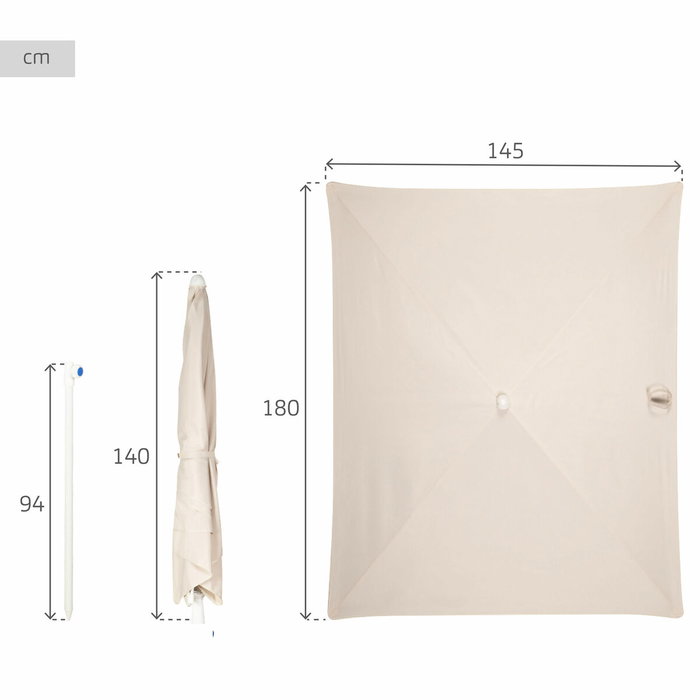 Parapluie Aktive 180 x 220 x 145 cm Gris foncé