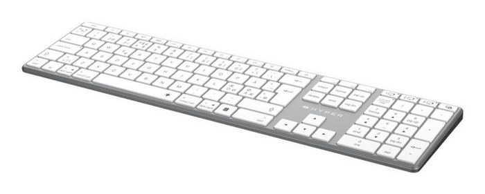 Hyper Clavier Bluetooth sans fil HyperSpace Next rétroéclairé avec pavé numérique, aluminium recyclé, USB-C, compatible Mac et Windows (Modèle HS2310US) - Disposition nordique