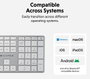Hyper Clavier Bluetooth sans fil HyperSpace Next rétroéclairé avec pavé numérique, aluminium recyclé, USB-C, compatible Mac et Windows (Modèle HS2310US) - Disposition nordique
