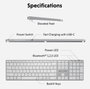 Hyper Clavier Bluetooth sans fil HyperSpace Next rétroéclairé avec pavé numérique, aluminium recyclé, USB-C, compatible Mac et Windows (Modèle HS2310US) - Disposition nordique