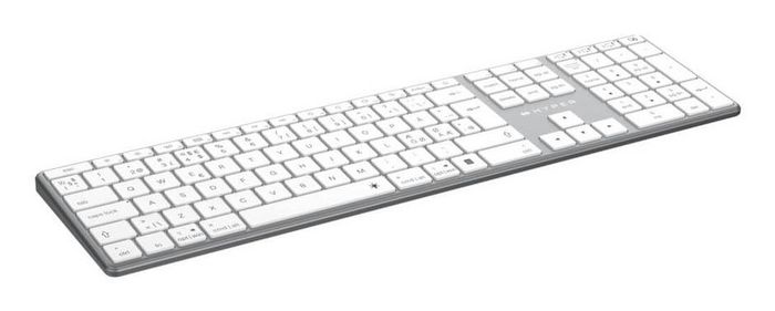 Hyper Clavier Bluetooth sans fil HyperSpace Next rétroéclairé avec pavé numérique, aluminium recyclé, USB-C, compatible Mac et Windows (Modèle HS2310US) - Disposition nordique