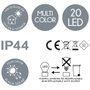 Home Deco Factory Guirlande Solaire 20 LED Multicolore 1070 cm