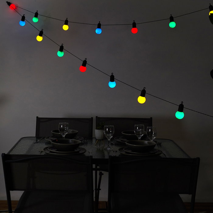 Home Deco Factory Guirlande Solaire 20 LED Multicolore 1070 cm
