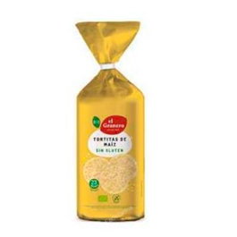 EL GRANERO Tortas de maïs bio avec sel sans gluten, pack de 12 x 130g