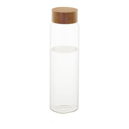 Andrea House Bouteille en verre avec bouchon bambou Ø 8 x 27 cm 1 L