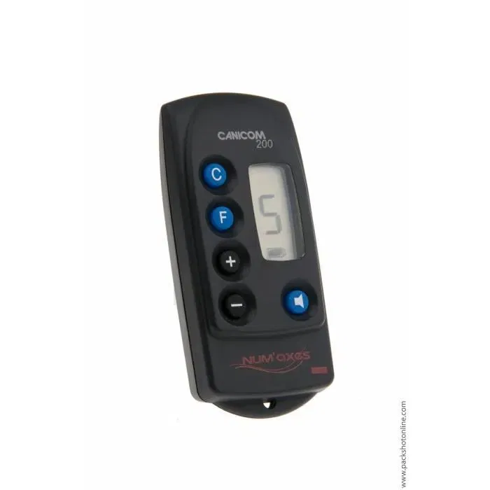 Num'Axes CANICOM 200 - Collier de dressage pour chien avec télécommande étanche, portée 200 m, 9 niveaux de stimulation, piles