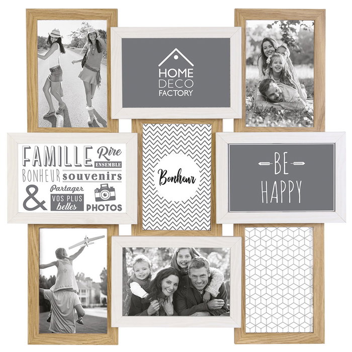 Home Deco Factory Cadre Photo 9 Photos Bois et Blanc Home Deco Factory Cadre Photo 9 Photos Bois et Blanc