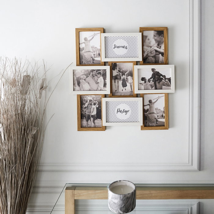 Home Deco Factory Cadre Photo 9 Photos Bois et Blanc Home Deco Factory Cadre Photo 9 Photos Bois et Blanc
