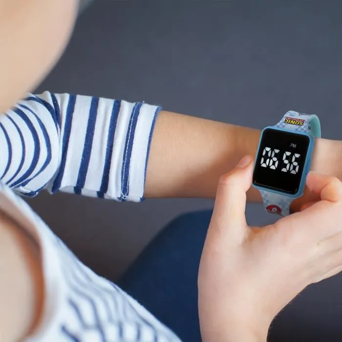 Lexibook - Montre LED Connectée Sonic pour Enfants - Bracelet Ajustable - Design Léger - Pour Enfants de 6 Ans et Plus
