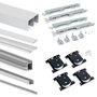 Emuca Kit de quincaillerie pour Placard 81 2 portes coulissantes à fermeture souple, profil profond, épaisseur 18mm, panneaux non inclus, Anodisé mat