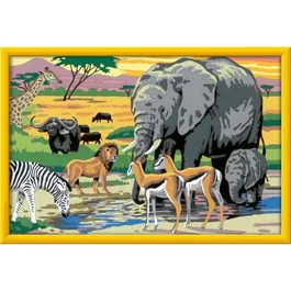 Ravensburger - CreArt Kids - Peinture par Numéros - Tableaux Animaux de la Savane - 7 Tableaux 31x21 cm - Activité Créative Enfant - À partir de 11 ans - FSC