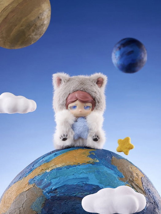 Shenzhen Mabell Animation Development Planet Cat Wishing Star Series Présentoir Boîte-Mystère de 6 Figurines Mini 11 cm