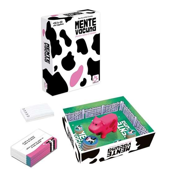 Mercurio Juego Mente Vacuna - Jeu de réflexion 'Pense comme le troupeau !' - Dimensions 13x16x4,5 cm - Version espagnol