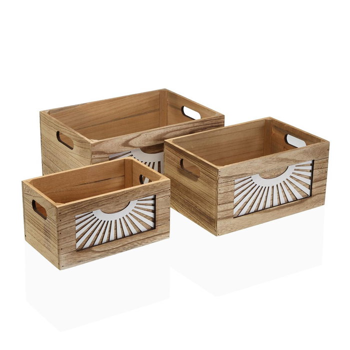 Set de boîtes décoratives Versa Adda Marron Bois Set de boîtes décoratives Versa Adda Marron Bois